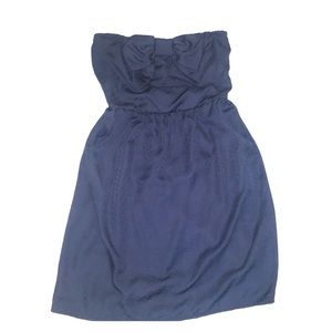 Navy strapless dress with bow!